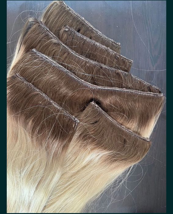 Естествена руса коса с тъмен корен (омбре)