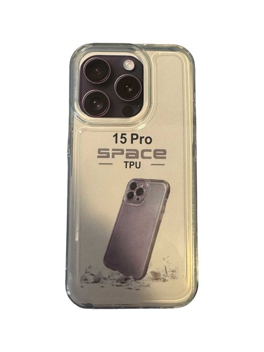 Husă iPhone 15 Pro transparentă TPU, colțuri întărite, protecție cameră