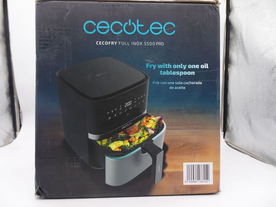 Friteuza cu aer cald, fara ulei Cecotec Full Inox 5500 Pro, 5.5L