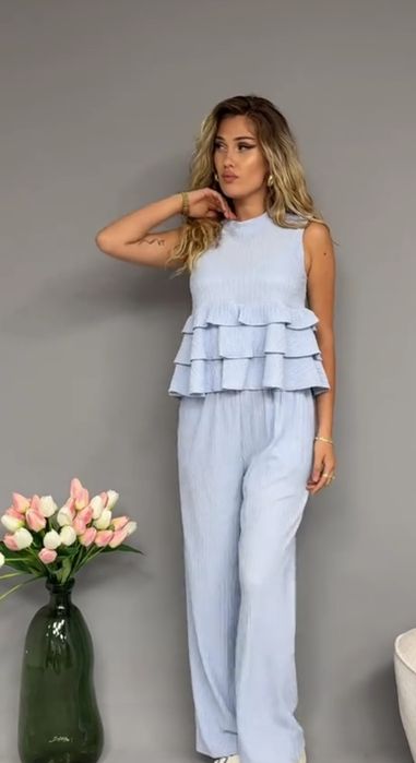 Нов дамски комплект в синьо