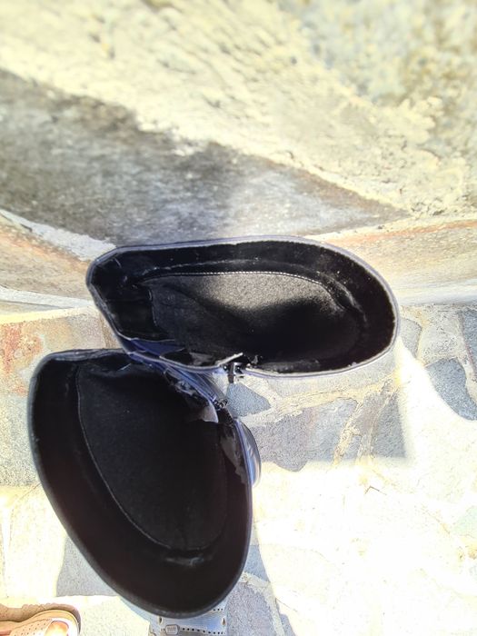 Cizme de piele albastru închis, mărime 38