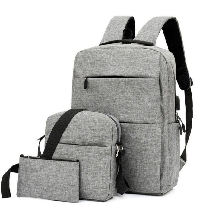 Мужской рюкзак для ноутбука комплект 4 в 1 сумка usb провод