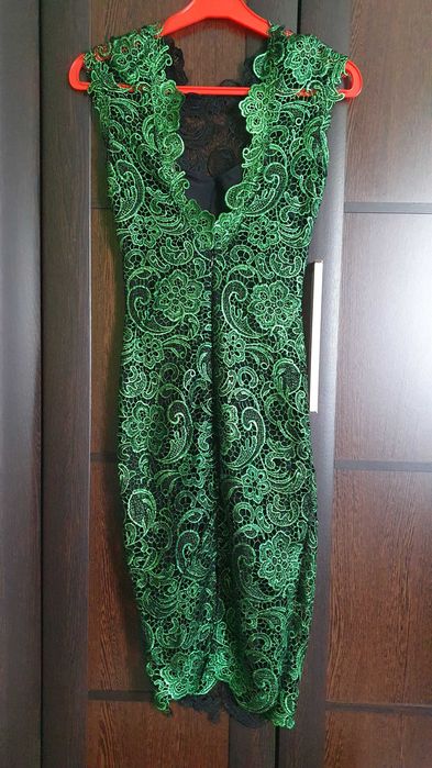 Rochie verde, din dantelă, Miss Grey