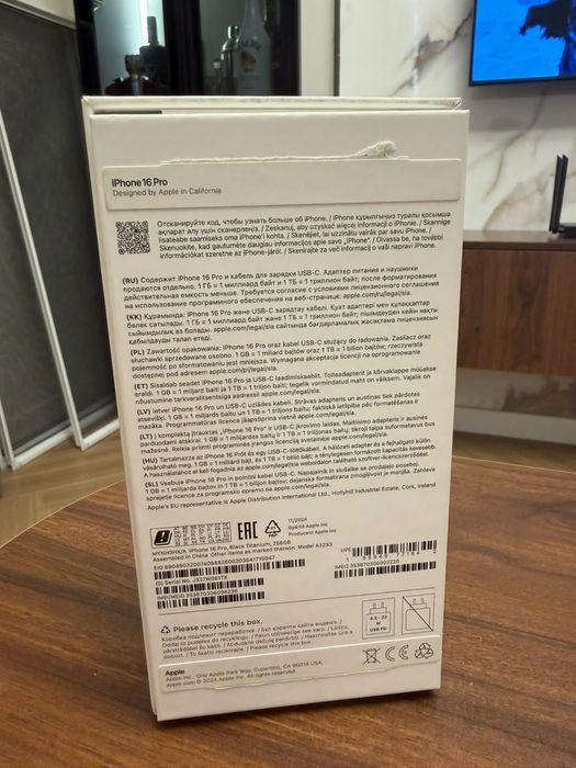 iPhone 16 Pro 256Gb Black Titanium EAC
