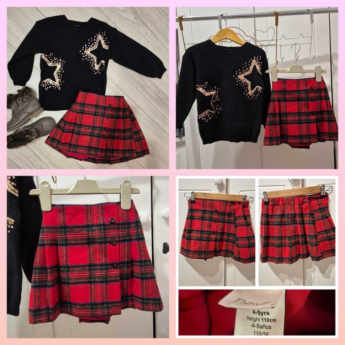 Празнични/Коледни рокля,пуловер,пола 110,116,122р Next,NulaBug,H&M