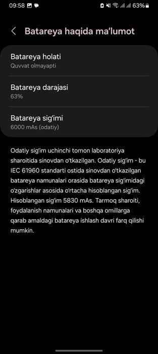 Samsung M 13 kafolati bilan