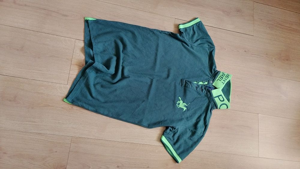 Tricou verde U.S. Grand Polo stil casual / Mărime S