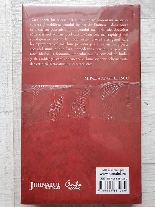 Vasile Alecsandri - Teatru. Volum cartonat. Colecția Jurnalul național