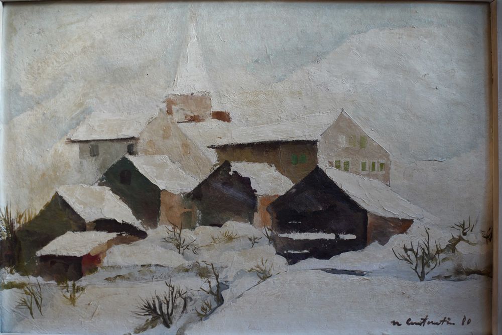 Tablou original 1980 Nicolae Constantin 47 x 32 cm ulei pe carton