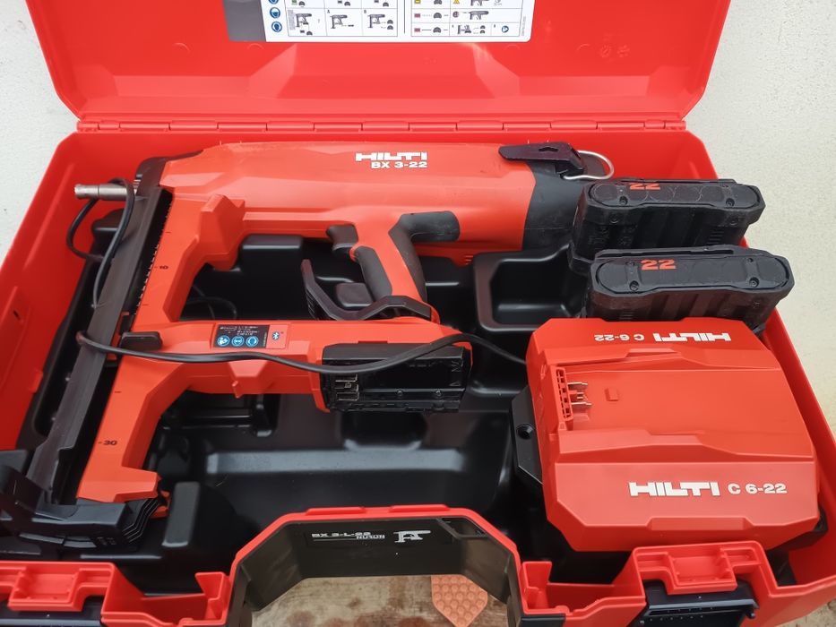 Pistol cuie hilti bx3 L la set cu 2 baterii și incarcayor