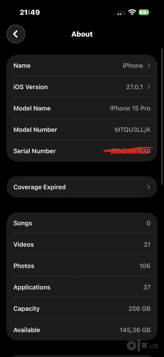 Iphone 15 pro 256