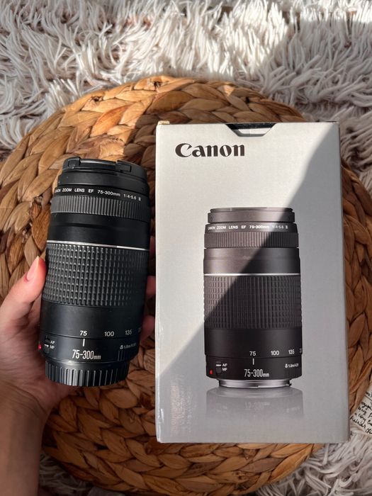 Canon EOS 80D + obiective 75–300mm & 85mm + Godox Blitz — stare bună