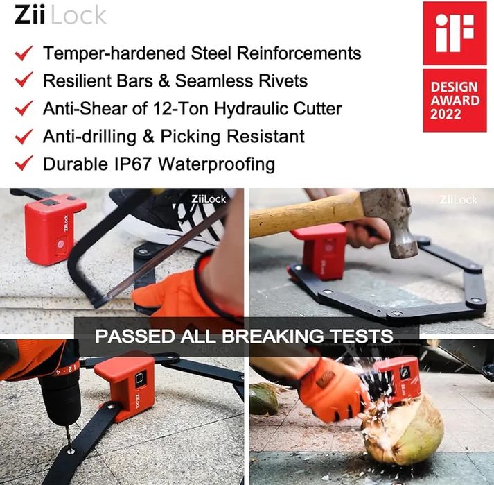 ZiiLock X - incuietoare inteligenta pliabila pentru biciclete