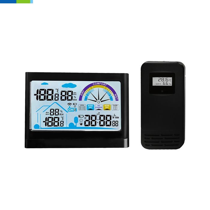 Метеостанция, часовник, термометър, влагометър