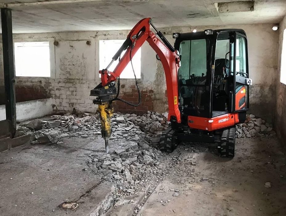 Услуги гидромолота, экскаватор, мини-экскаватор