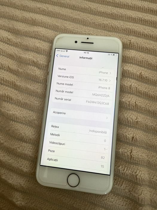 Iphone 8 white impecabil