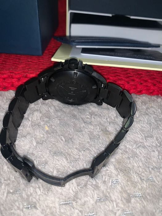 Longines Conquest V.H.P. Chronograph watch in black PVD with a blue.