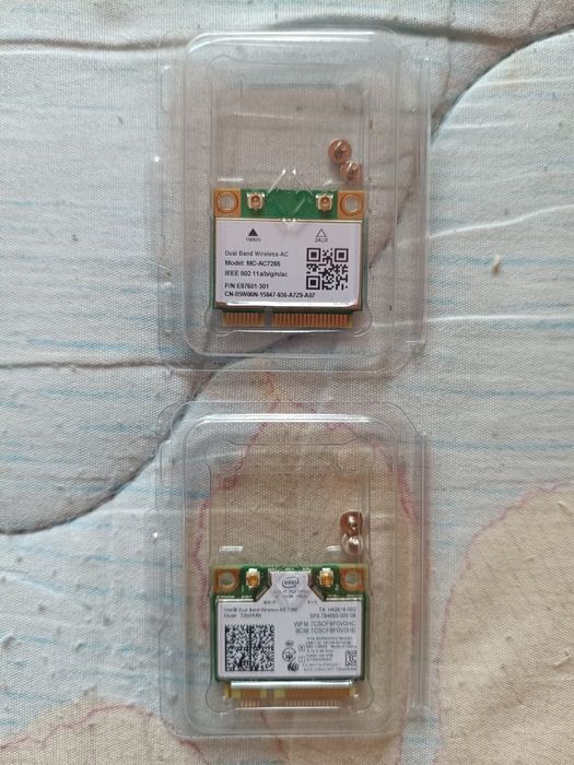 Placa Wireless Wi-Fi 5 - Intel Dual Band Wireless-AC 7260 / 7265 slot Half Mini PCIe Dual Band 2,4/5 GHz Bluetooth 4.0 / 4.2 viteza 1,2 Gbps - NOU
