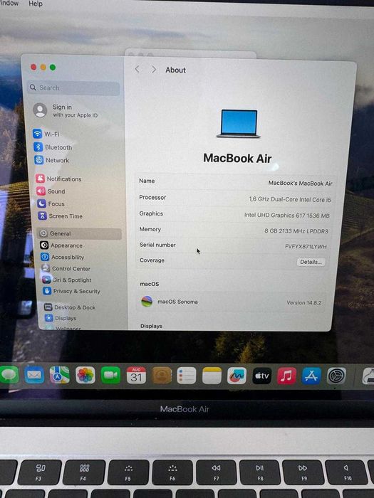 Macbook Air 13 2019 Intel Core i5 SSD 256GB/8GB RAM