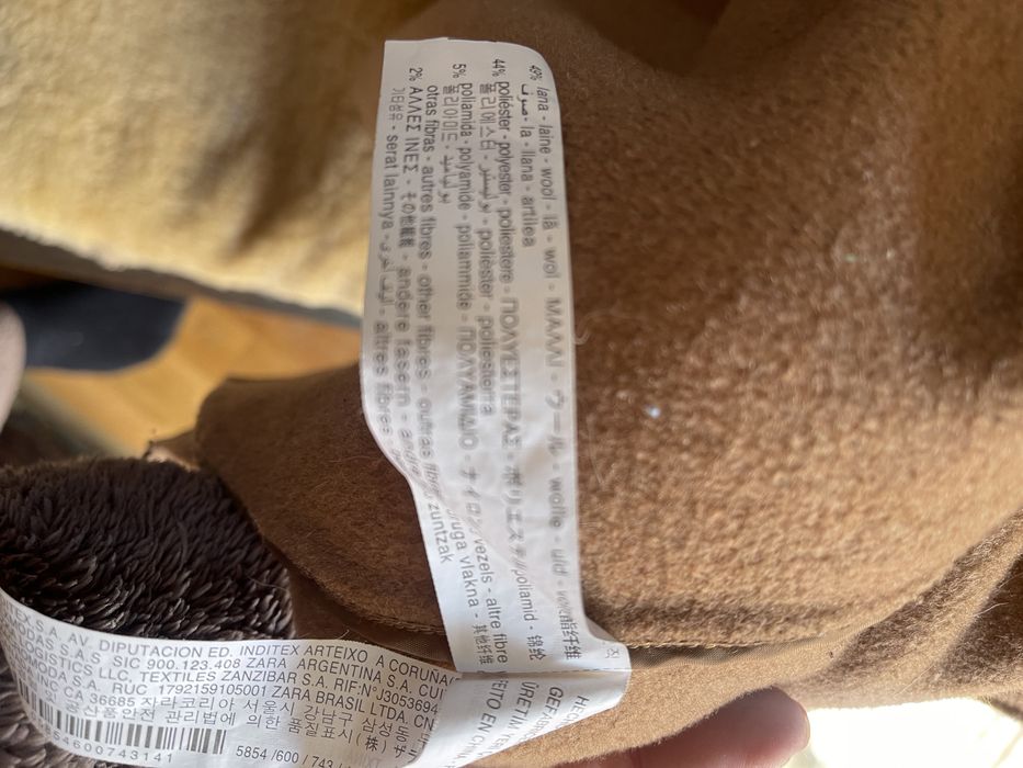 REDUCERE Pardesiu bej lâna fetite 13-14 ani ZARA