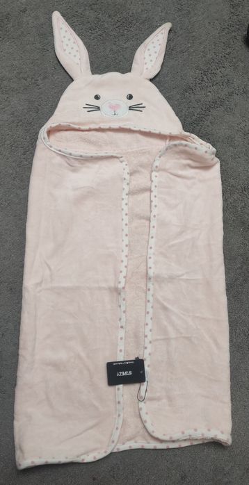 Vând prosop baie nou pentru bebelusi cu urechi de iepuras.