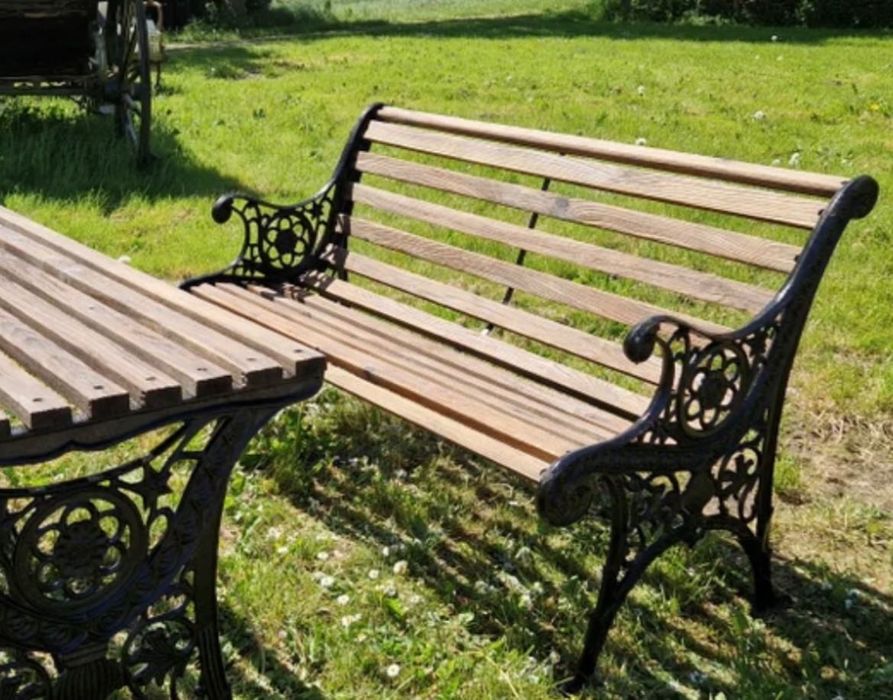 Ковано желязо - стойки за пейка+ кафе сет + 4 стола . Вижте описанието