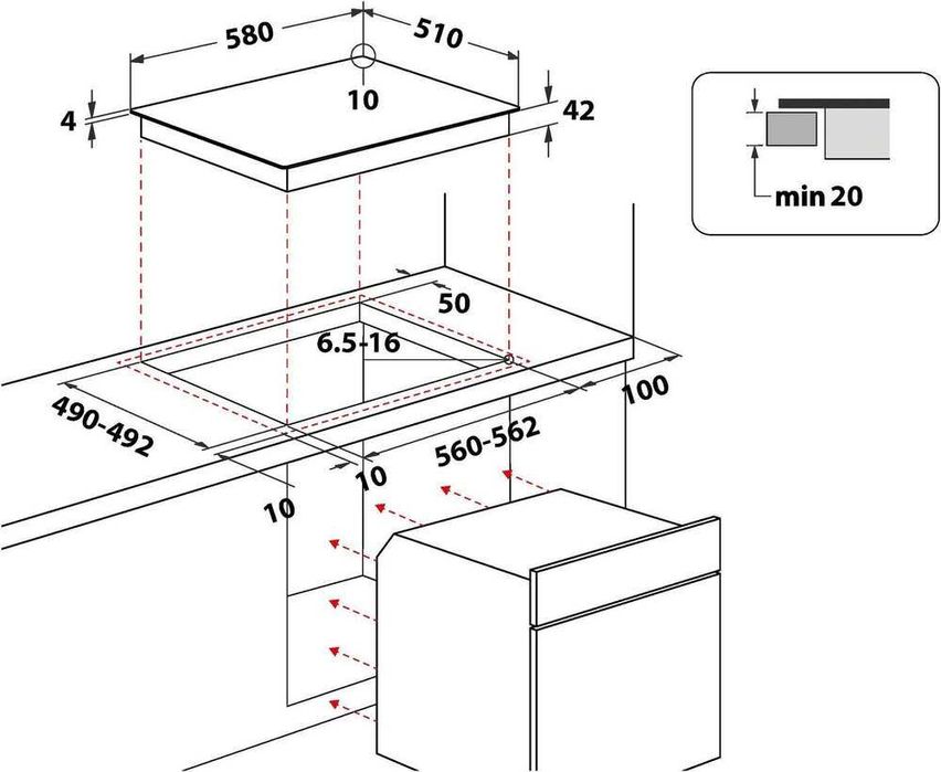 Фурна за вграждане PRIVILEG PHVR6 NH5F IN+Стъклокерамичен плот
