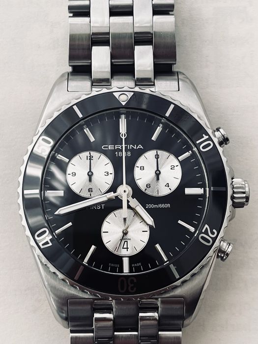 Certina Ds first ceramic bezel Quartz 27 jewels 200m wr