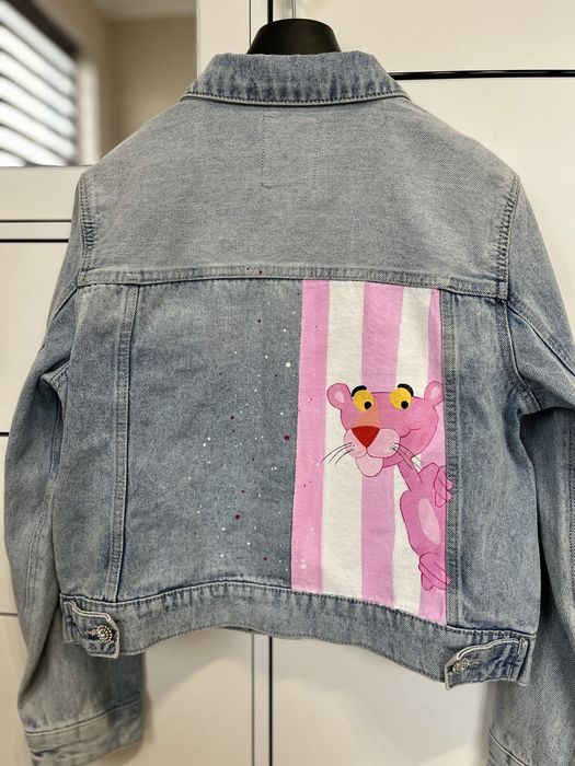 Дамско дънково яке, ръчно нарисувано