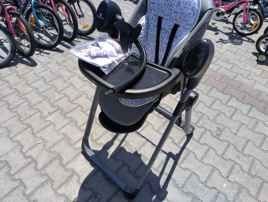 CANGAROO Стол за хранене с функция люлка NIRVANA 2в1 сив