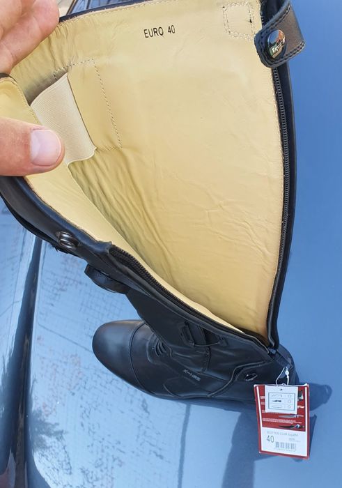 Cizme calarie echitatie din piele cu boa