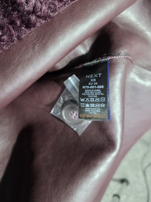 Berry Red - Haină Teddy cu blană sintetică