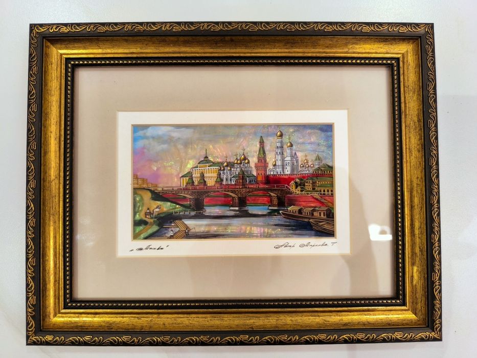 Картина"Беларусь"натуральная кожа