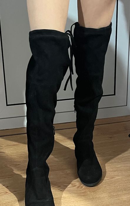 Дамски черни високи ботуши чизми
