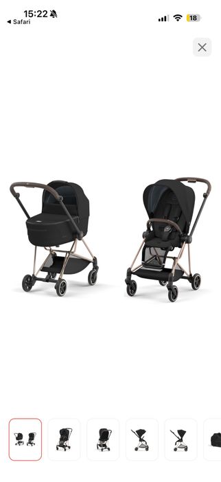 Коляска 2 в 1 Cybex MIOS III Sepia Black на раме Rosegold