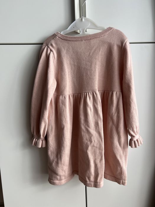 Rochita tricotata H&M, marimea 86, roz pudra