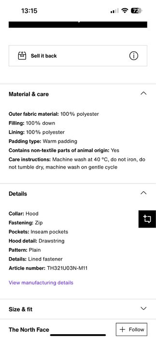 Яке The nort face