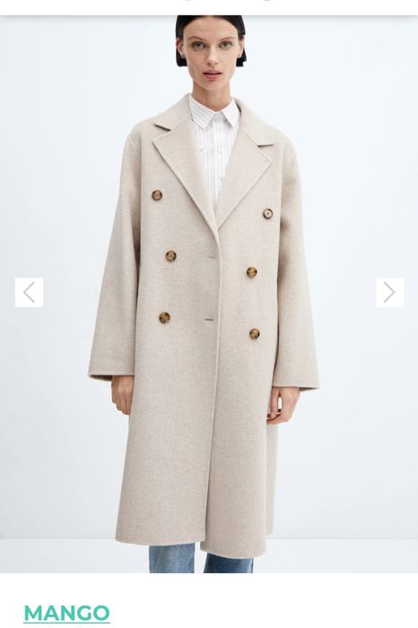 MANGO преходно палто с вълна