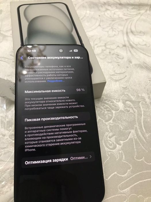 Айфон 15 чёрные памят 128 ёмкость 98%