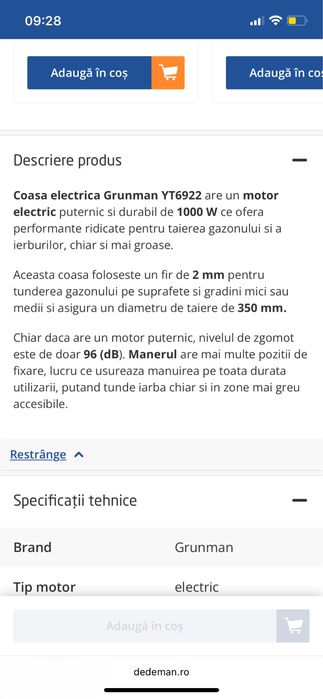 Vand grunman trimmer electric 1000 W
