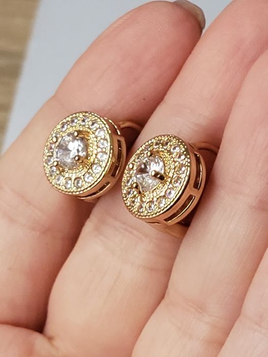 GP200, cercei placați aur 14k, noi,încuietoare sigura