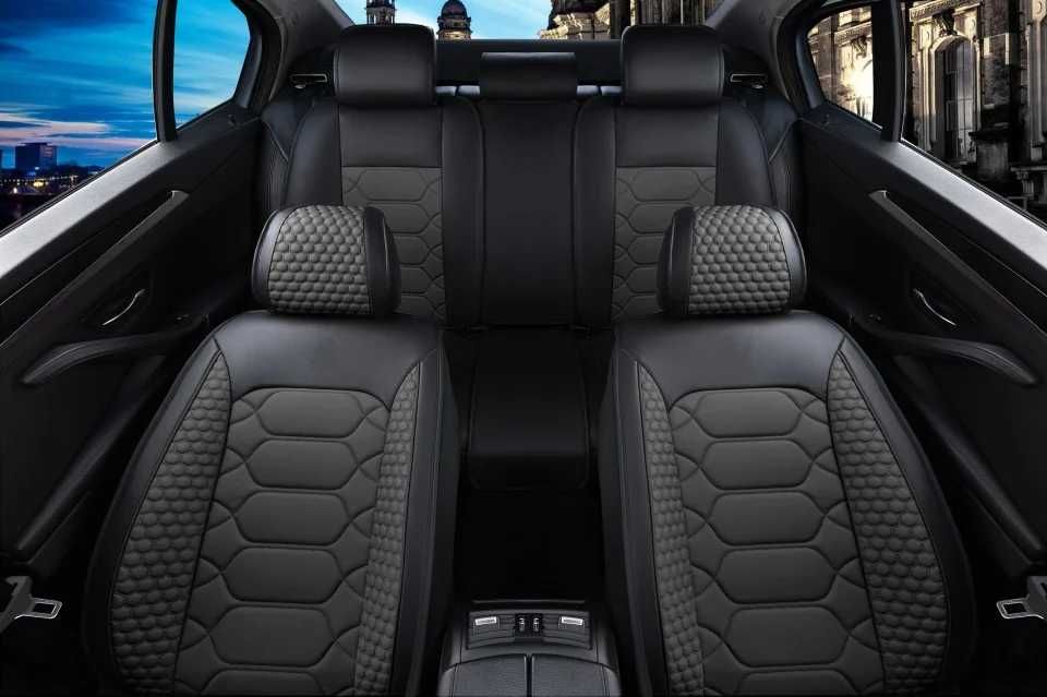 Set huse scaune auto universale, piele ecologica  fata-spate