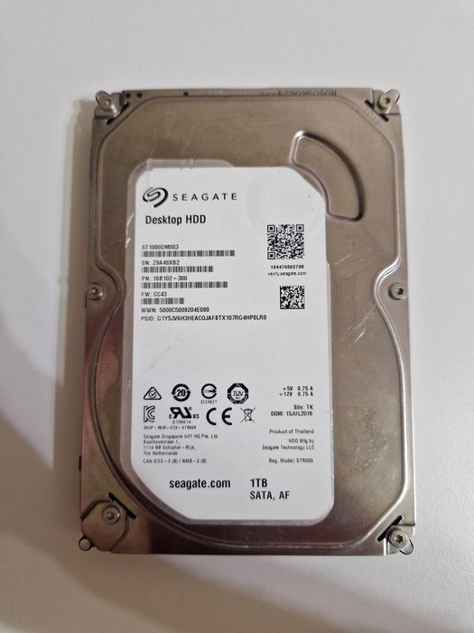HDD Seagate 1tb sata 3.5 inch pentru pc desktop testat și funcțional