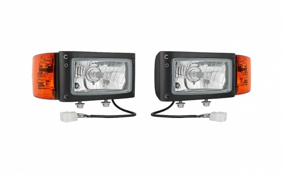 Агро Фарове с Мигач Къси и Дълги Светлини с букса за трактор, багер