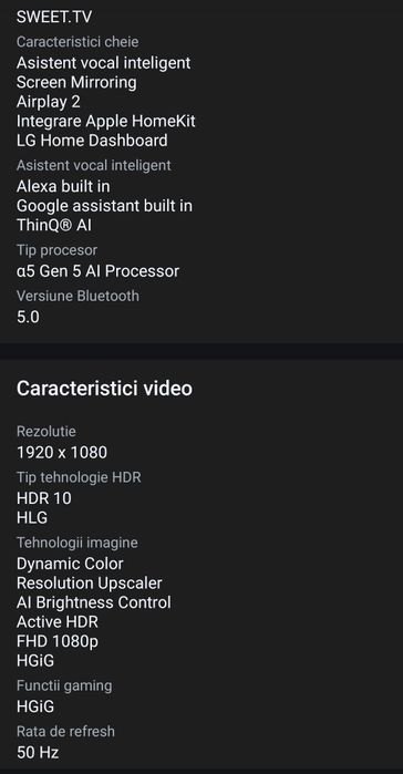 Tv LG smart Led Ful HD 80 CM + SUPORT DE PERETE