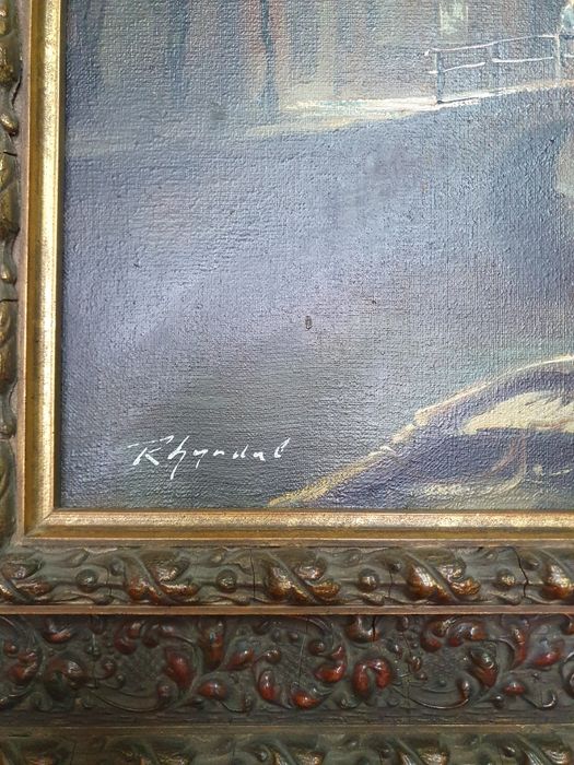 Изключителна антикварна авторска майсторска картина масло върху платно