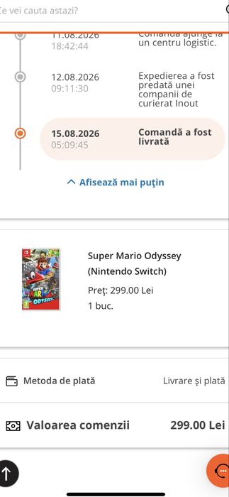 Vand joc Super Mario Odyssey 7+ Nintendo Switch