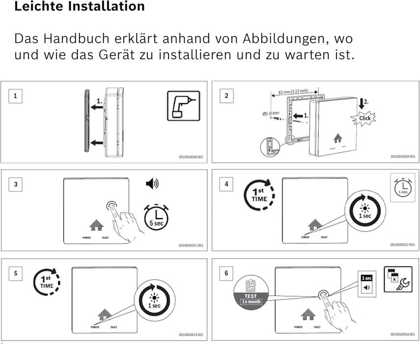 Detector CO Bosch D-CO Dispozitiv alarmă monoxid carbon ușor instalat
