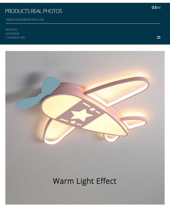 Модерна детска стая лед LED таванна лампа модерна анимационна самолет