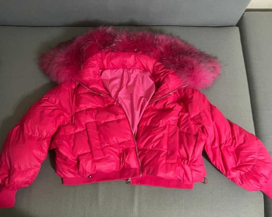 Дамско пухено яке с яка от лисица